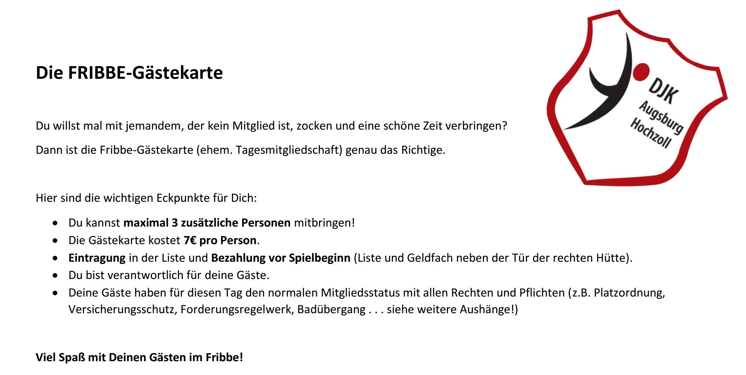 Die Fribbe-Gästekarte 2025